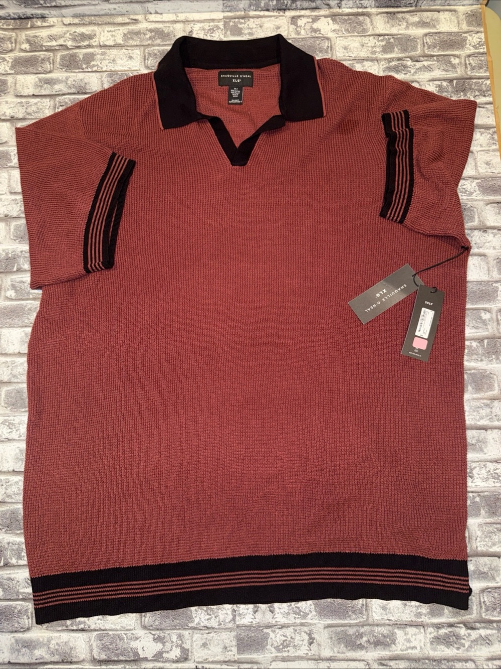 Shaquille O'Neal XLG Big Tall Mens Short Sleeve Pullover Sweater Polo 3XLT Shirt